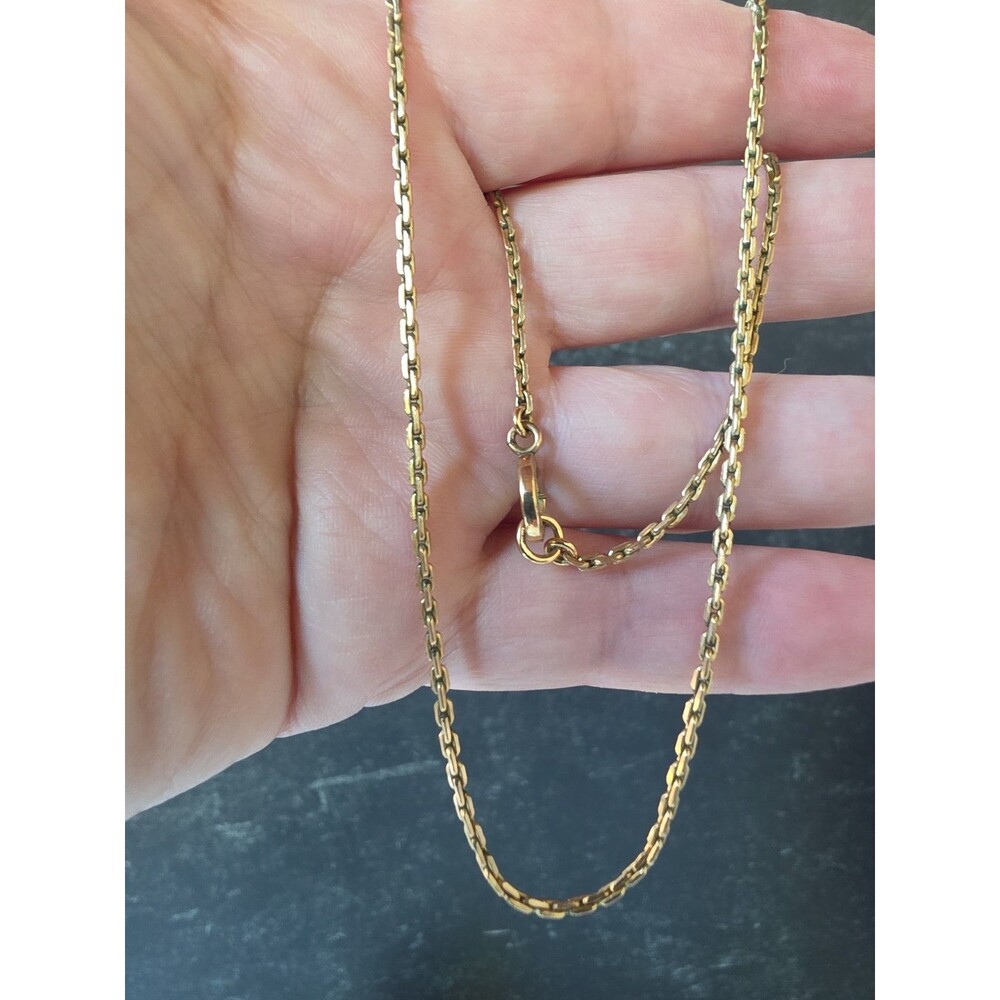 Gold Tone Metal Chain Choker Necklace Vintage Costume Jewelry READ Description
